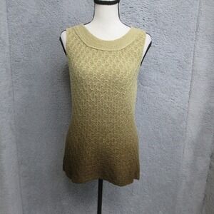 Colour Works Crochet Tank Top Womens Brown Ombre Textured Boho Cottagecore Coast